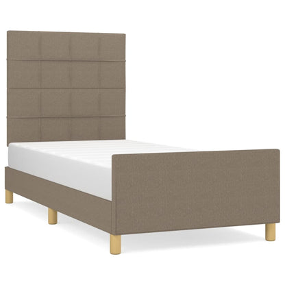 Estructura De Cama Con Cabecero De Tela Gris Taupe 100x200 Cm / Vetonek_0