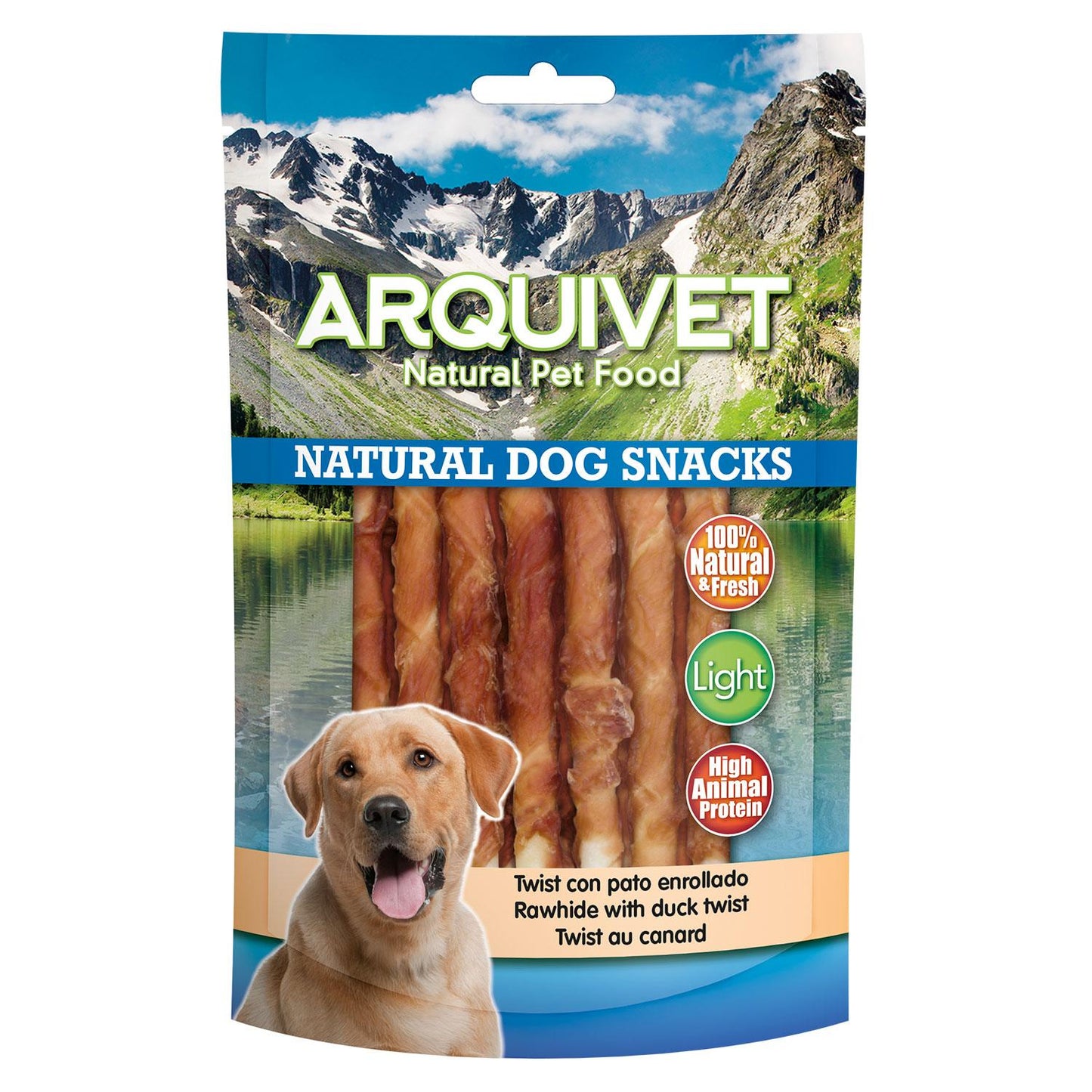 Snack para cães Arquivet Natural Twist Rolled Duck 13cm 100g