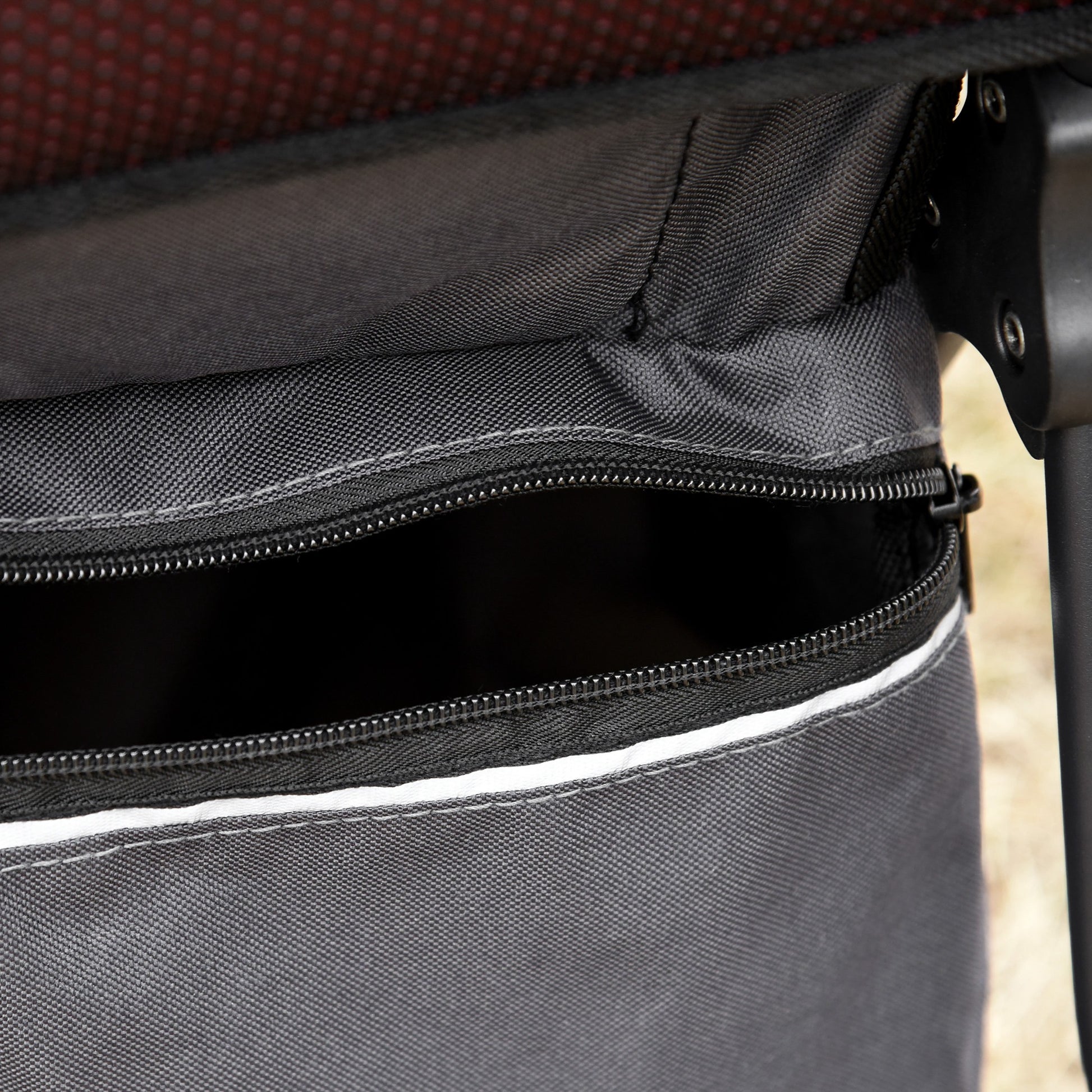 Homcom Mochila Portabebés Plegable Con Techo Impermeable Para 6-36 Meses Rojo_3