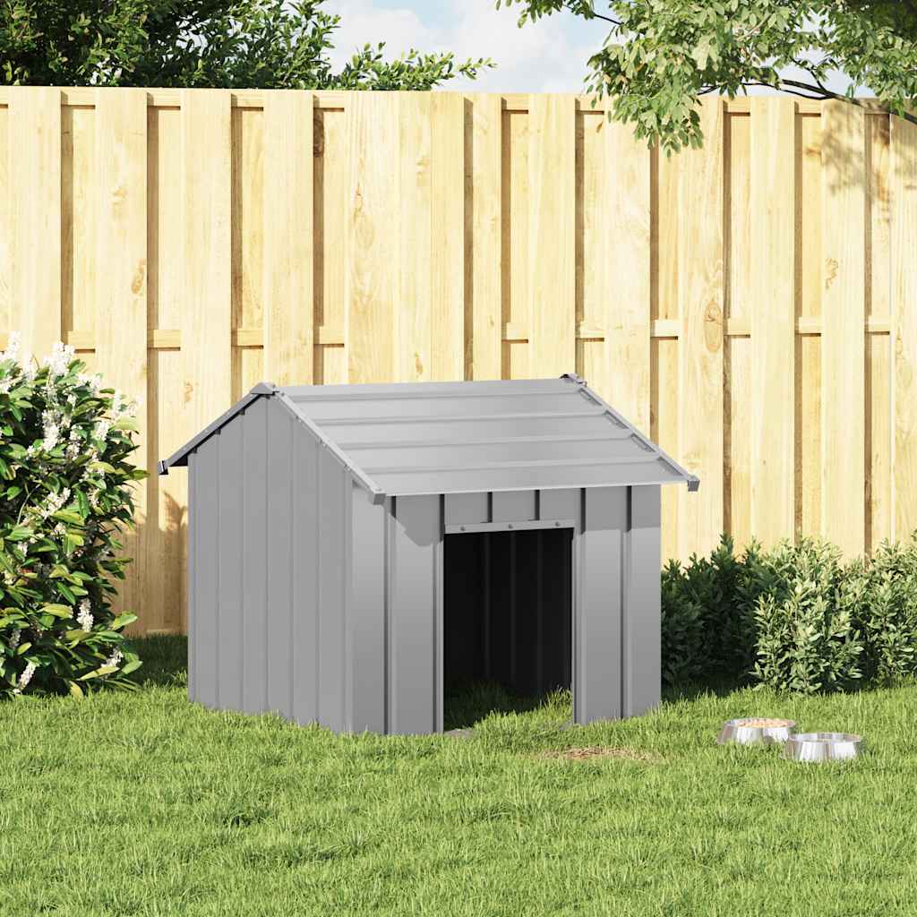 Caseta Para Perros Con Techo Acero Galvanizado 85x107x81 Cm_0