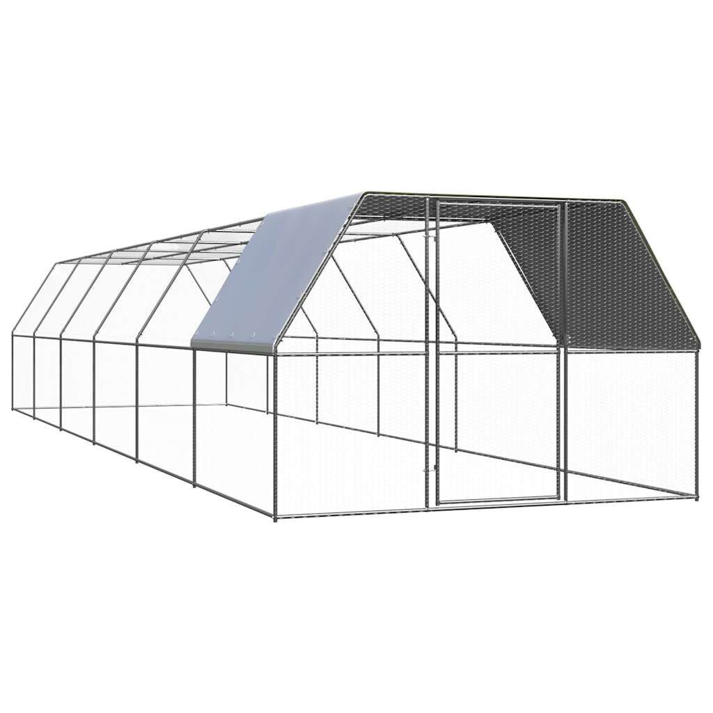 Vidaxl Jaula Gallinero De Acero Galvanizado 3x12x2 M_0