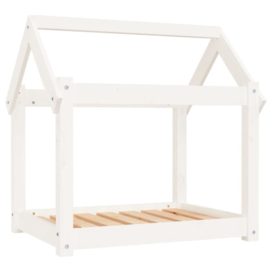 Vidaxl Cama Para Perros Madera Maciza De Pino Blanco 71x55x70 Cm_0