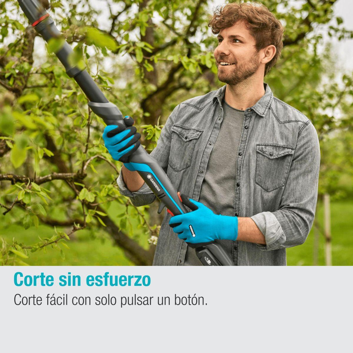 Conjunto de tesoura telescópica a pilhas Gardena