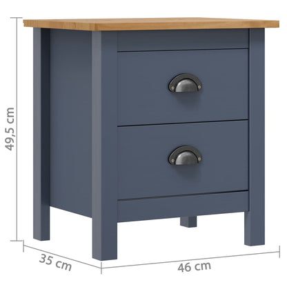 Mesita De Noche Hill Madera Maciza De Pino Gris 46x35x49,5 Cm_2