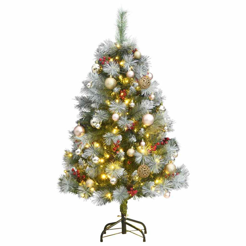 Vidaxl Árbol De Navidad Artificial Con Bisagras 150 Led Y Bolas 150 Cm_0