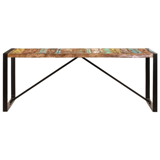 Mesa De Comedor De Madera Maciza Reciclada 200x100x75 Cm_0