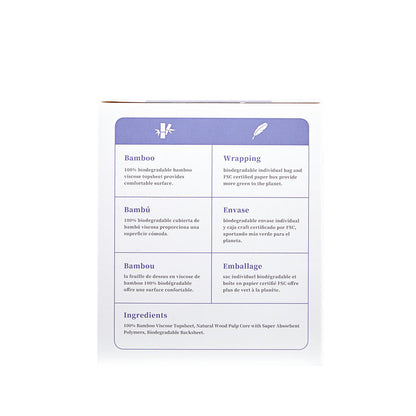 Almofadas de fibra de bambu biodegradáveis ​​Super Ecoboom, 8 unidades