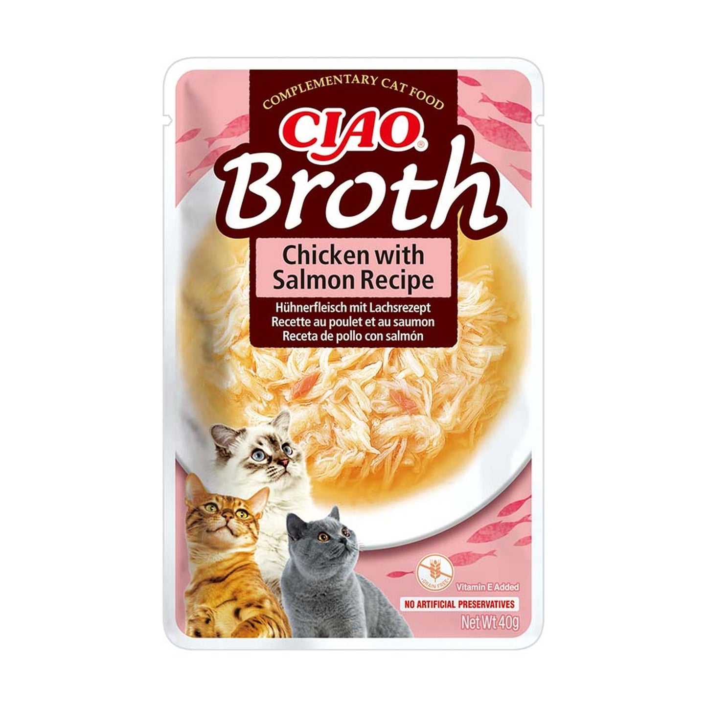 Churu Broth pouch Pollo con salmón en caldo 40 g