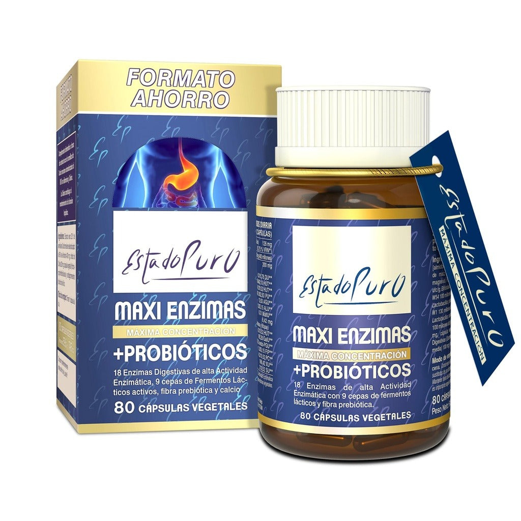 Maxi Enzimas con Probióticos, Tongil, 80 cápsulas vegetales