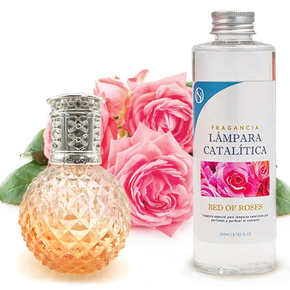 Lámpara Catalítica Orange Diamonds + Aroma Bed Of Roses 200ml - Elimina Malos Olores, Impurezas Y Perfuma_0