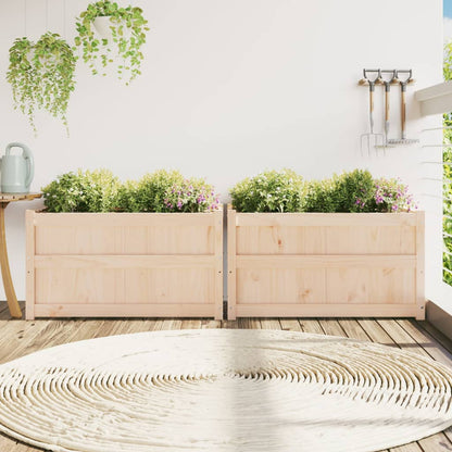 Jardineras De Exterior 2 Unidades Madera Maciza De Pino_2