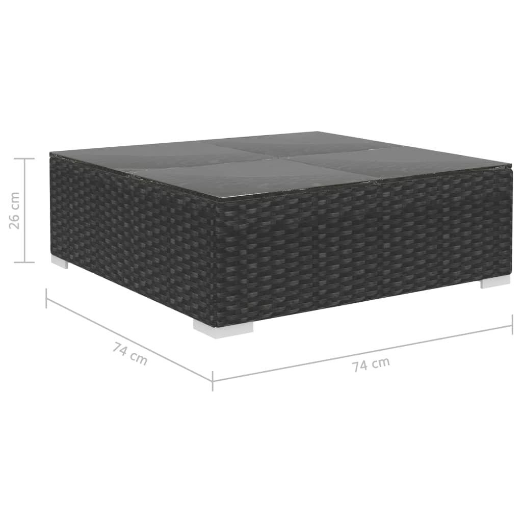 Vidaxl Set De Muebles De Jardín Y Cojines 7 Pzas Ratán Sintético Negro_2