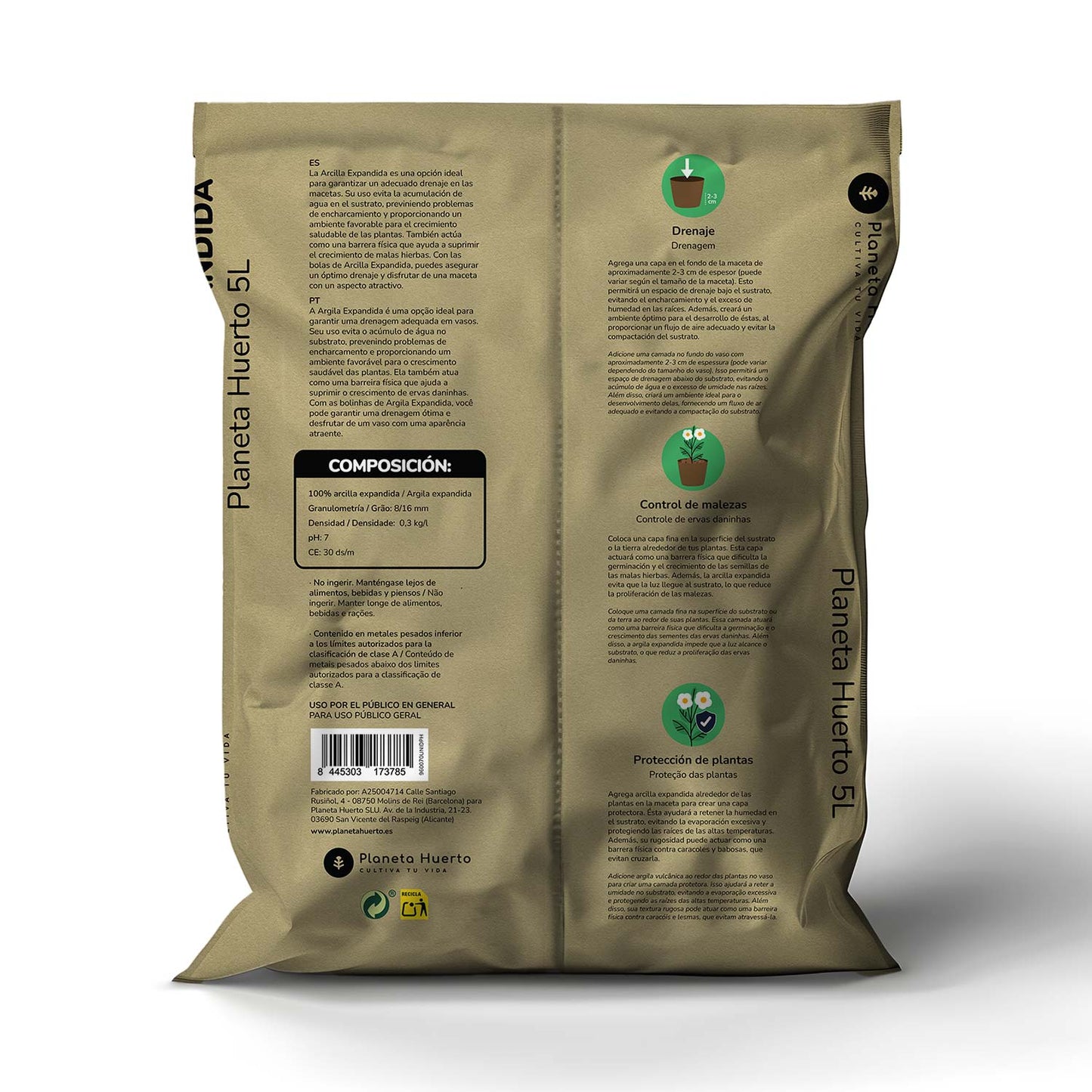 Planeta Huerto Argila Expandida 25 Litros