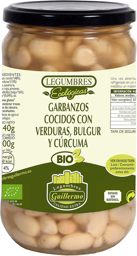 Garbanzos Cocidos Con Verduras Bulgur Y Cúrcuma Bio - 540 G_0