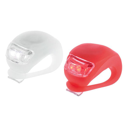 Linterna / Luces Led Para Bicicleta 2+2 Leds A Pilas (2 Cr2032) Cuerpo De Silicona_0