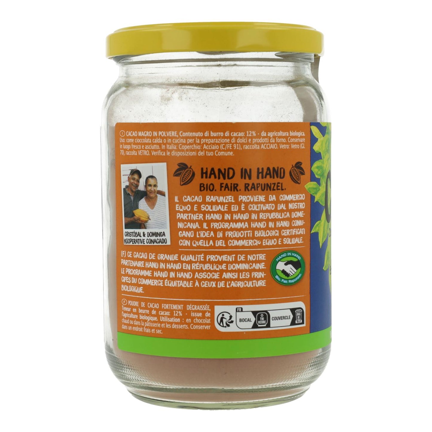 Cacau em pó sem gordura Rapunzel, 250 g