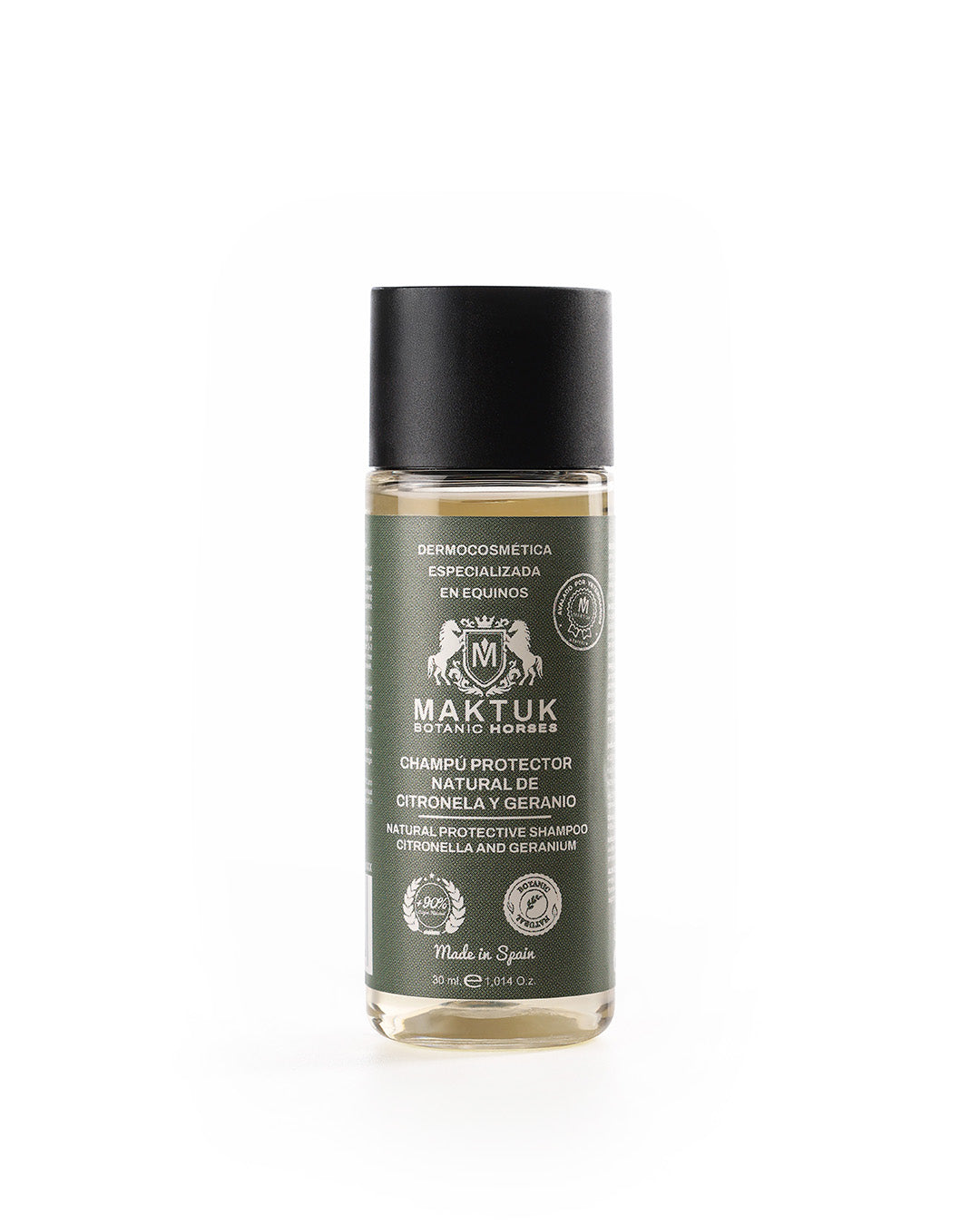 Champú Protector Natural De Citronela Y Geranio 30 Ml Maktuk Horses_0