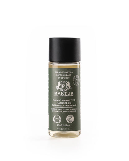Champú Protector Natural De Citronela Y Geranio 30 Ml Maktuk Horses_0