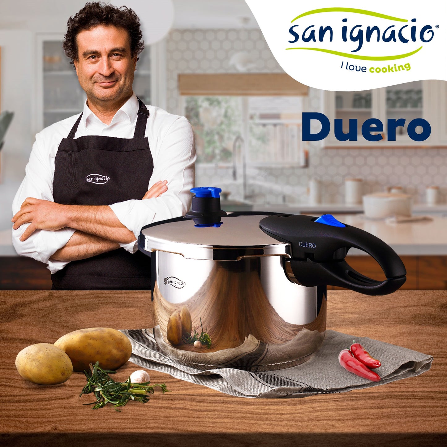 Juego De 3 Sartenes 16/20/24cm En Aluminio Prensado + Olla A Presión Ø22cm De 5,5l En Acero Inoxidable San Ignacio_1