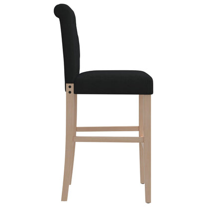 Taburetes Altos 2 Uds Madera Maciza De Caucho Y Tela_4