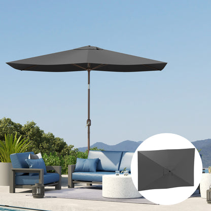 Outsunny Toldo De Recambio De Sombrilla De 3x2 M Con Ventilación Superior Gris_3