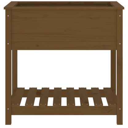 Jardinera Con Estante Madera Maciza Marrón Miel 82,5x54x81 Cm_4