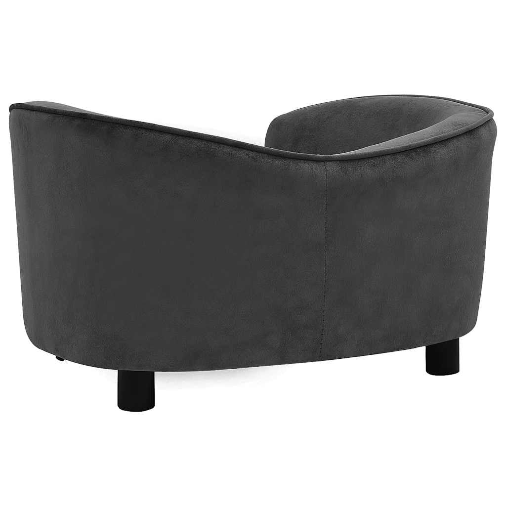 Vidaxl Sofá Para Perros Felpa Gris Oscuro 69x49x40 Cm_4