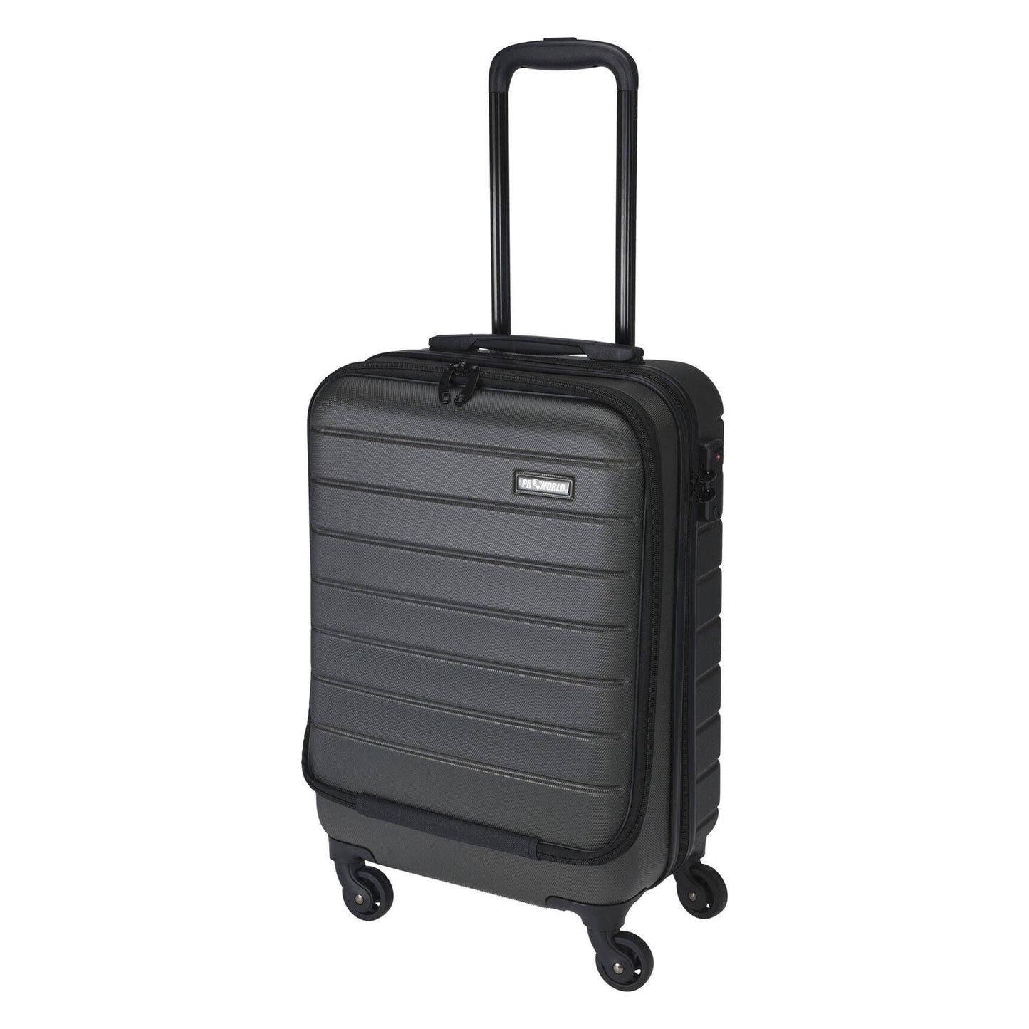 Well Home Maleta Trolley Abs De 20'' Con 4 Ruedas Color Gris Oscuro_0