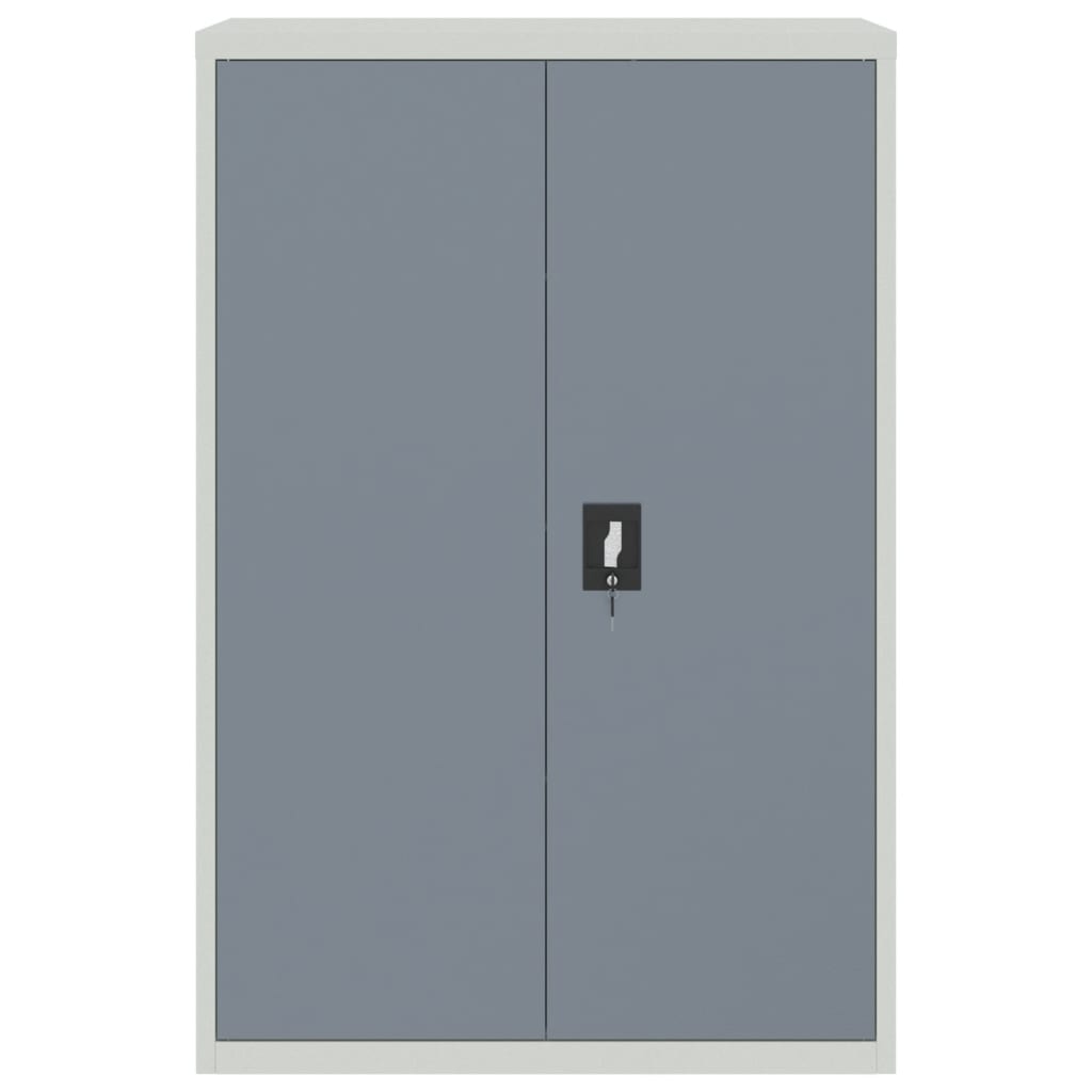 Armario Archivador Acero Gris Claro Y Gris Oscuro 90x40x140 Cm_2
