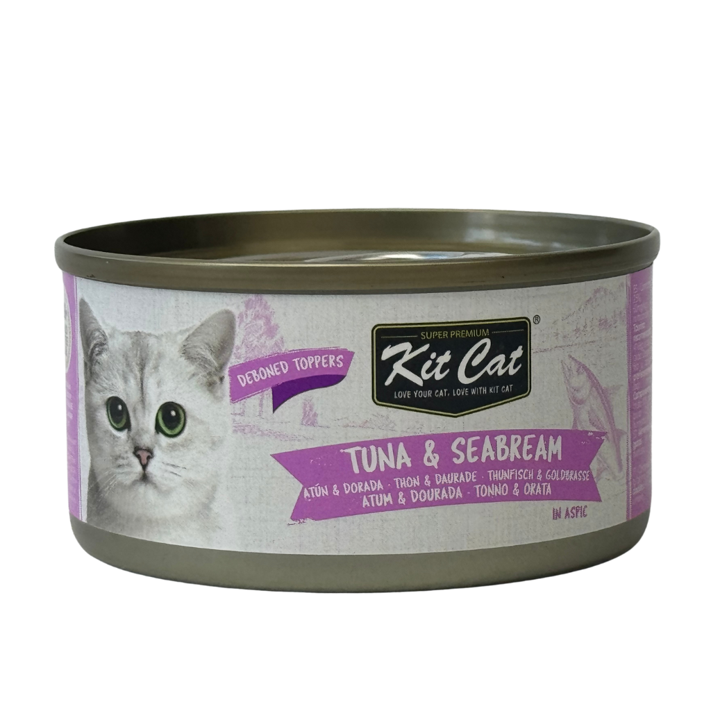 Kit Cat Can Toppers - Atum e Dourada 80 g Ração húmida para gatos