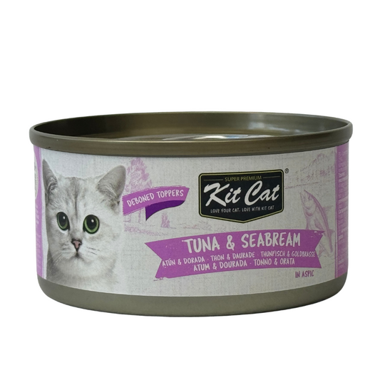 Kit Cat Can Toppers - Atum e Dourada 80 g Ração húmida para gatos
