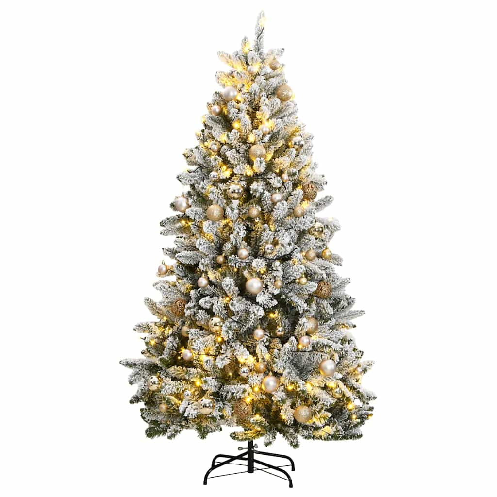 Vidaxl Árbol De Navidad Artificial Con Bisagras 300 Led Y Bolas 270 Cm_0
