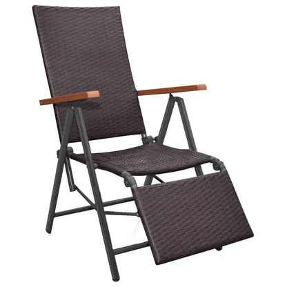 Tumbona Reclinable Ratán Sintético Marrón / Vetonek_3