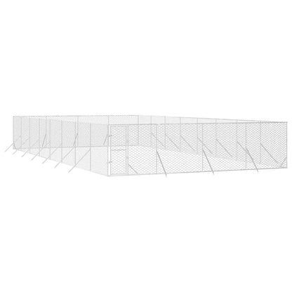 Perrera De Exterior Acero Galvanizado Plateado 8x16x2 M_2