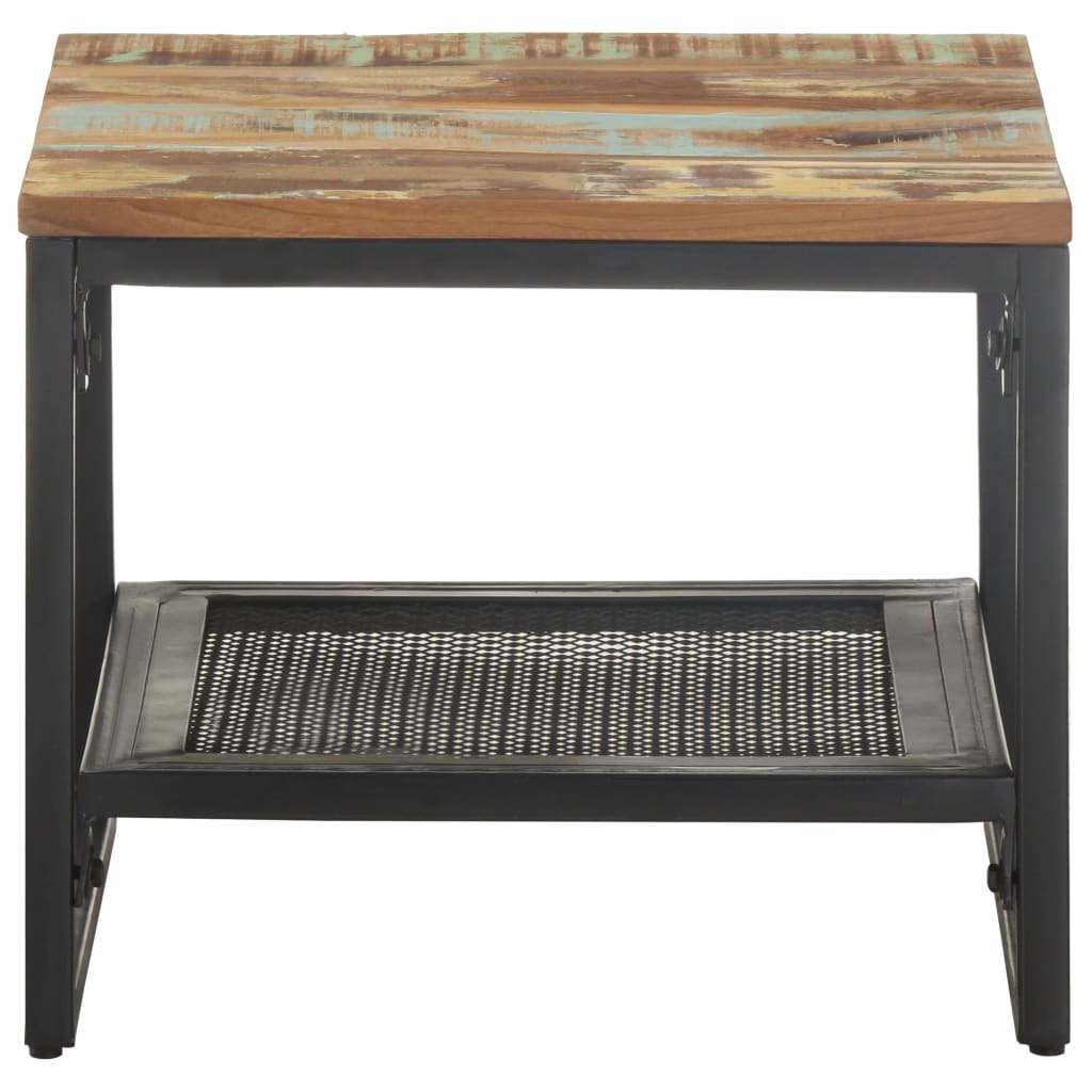 Mesa Auxiliar De Madera Maciza Reciclada 40x40x35 Cm_0