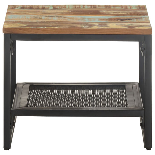 Mesa Auxiliar De Madera Maciza Reciclada 40x40x35 Cm_0