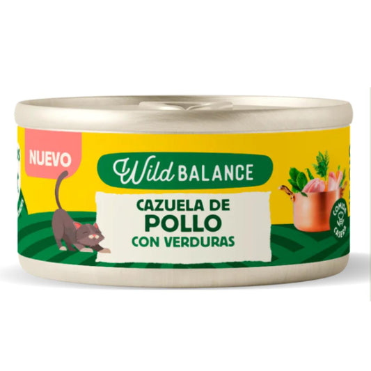 Caçarola de Frango Wild Balance para Gatos lata de 80g