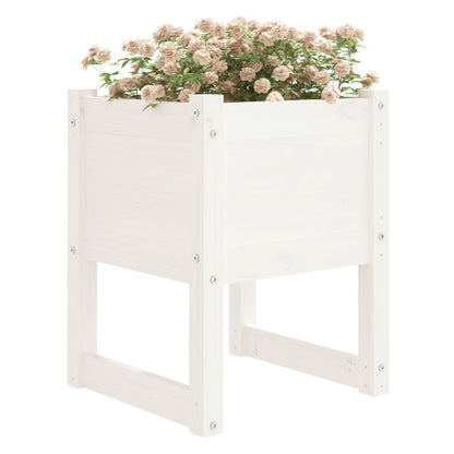 Jardinera 2 Unidades Madera Maciza De Pino Blanco 40x40x52,5 Cm_2