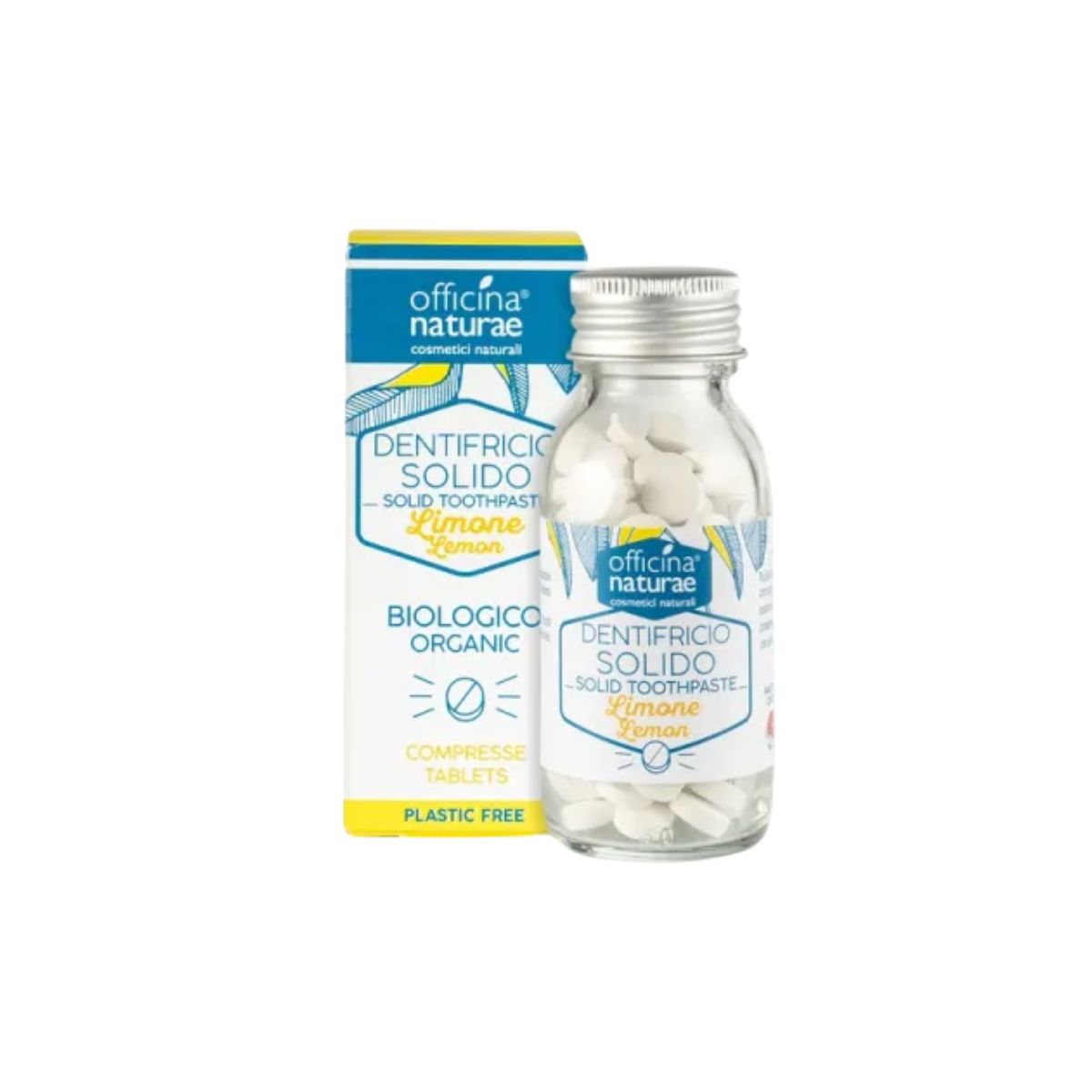 Comprimidos de pasta de dentes de limão, 115 unidades, biológicos, da Officina Naturae