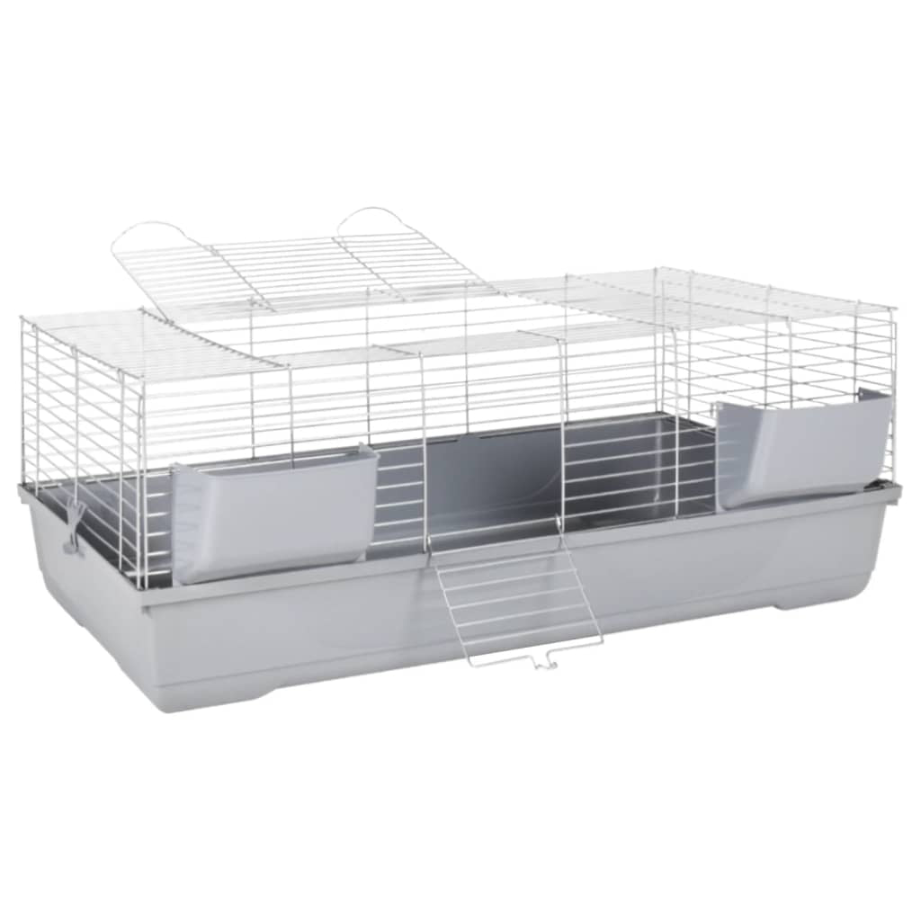 Vidaxl Jaula De Animales Pequeños Polipropileno Metal Gris 118x59x46cm_0