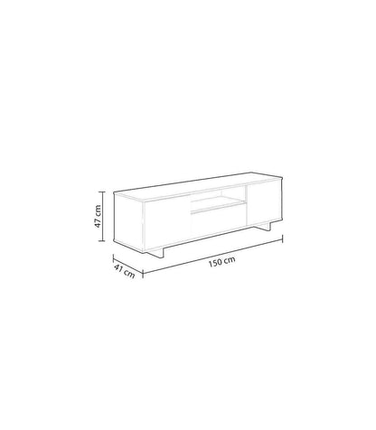 Modulo Bajo Television Zubia En Acabado Blanco/gris Ceniza 46 Cm(alto)150 Cm(ancho)41 Cm(largo)_3