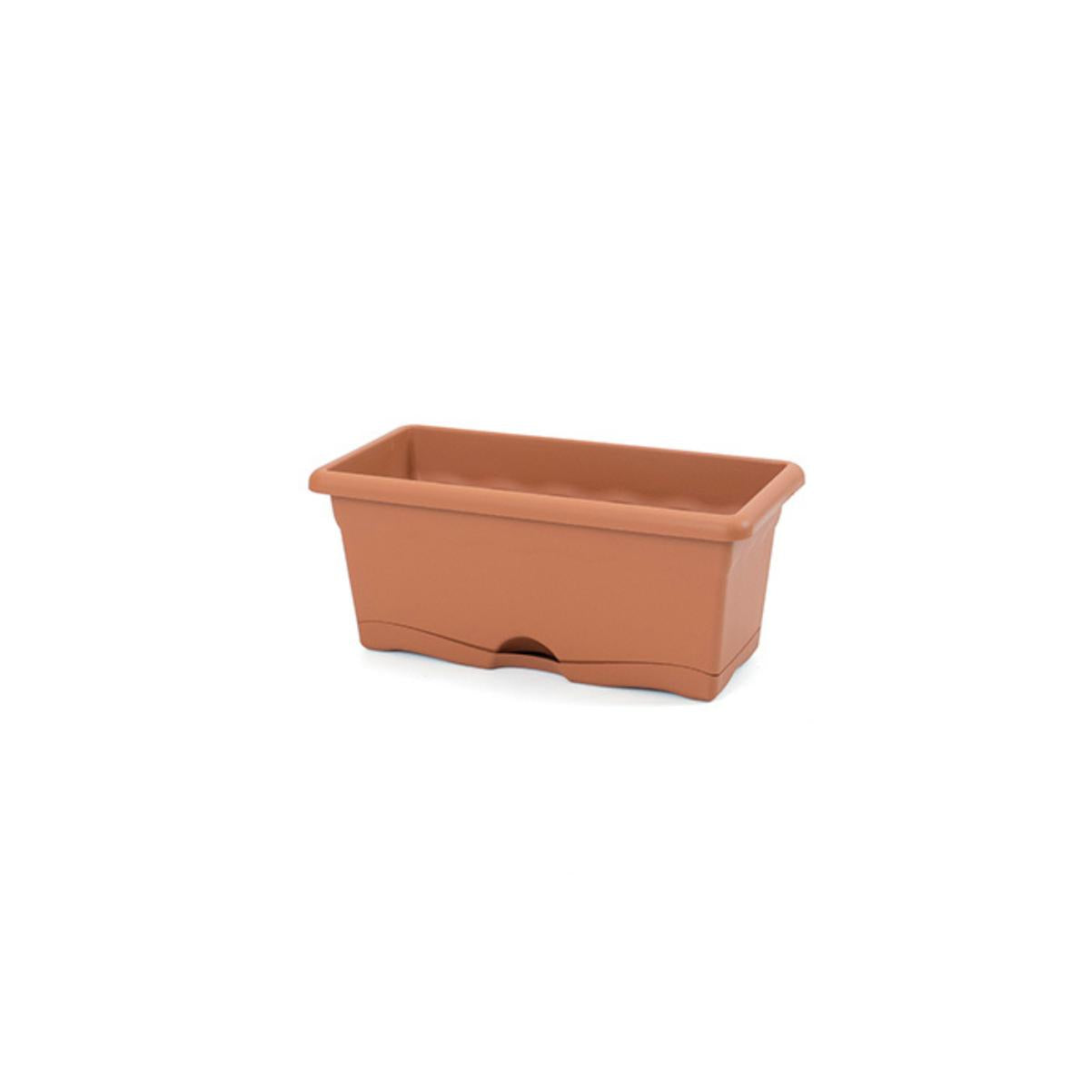 Floreira em terracota com pires integrado, 30 x 20 x 16 cm