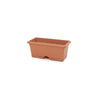 Floreira em terracota com pires integrado, 40 x 20 x 17 cm
