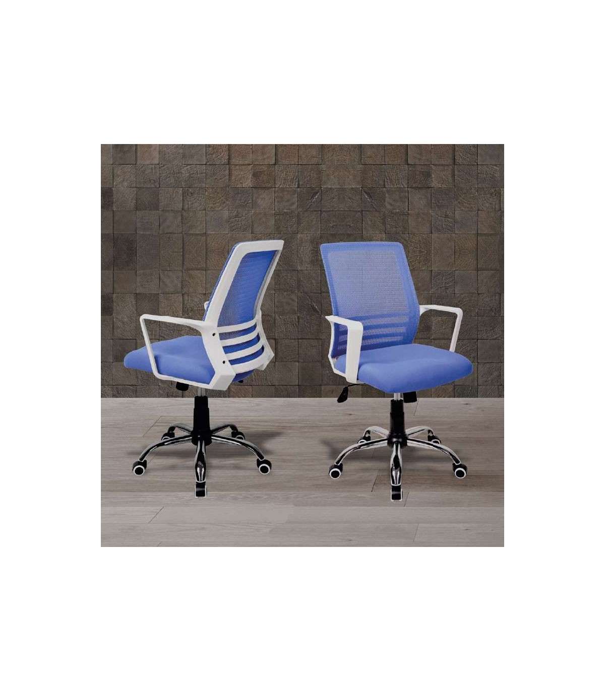 Silla Despacho Giratoria Elevable Azul, 55cm(ancho) 92/102cm(altura) 63cm(fondo)._2