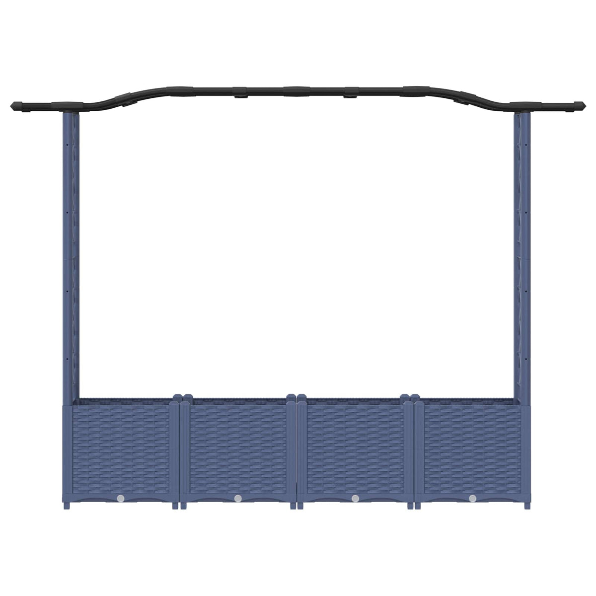 Cama Elevada Con Trellis Y Techo Gris 204 X 40 X 138 Cm Pp_3
