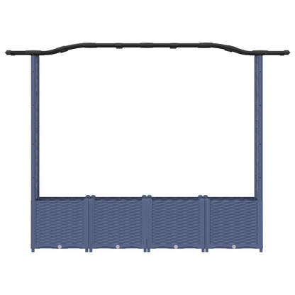 Cama Elevada Con Trellis Y Techo Gris 204 X 40 X 138 Cm Pp_3