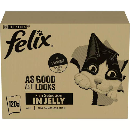 FELIX Fantástica seleção de sabores de peixe em saquetas de gelatina sortidas 120x85g