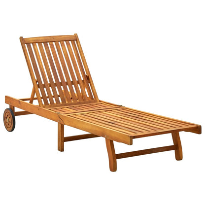 Tumbona De Jardín Con Cojín Madera Maciza De Acacia_1