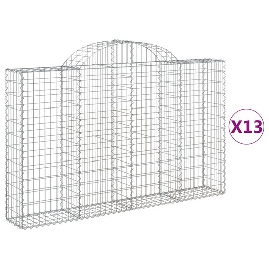 Cestas Gaviones 13 Uds Forma De Arco Hierro 200x30x120/140 Cm_0