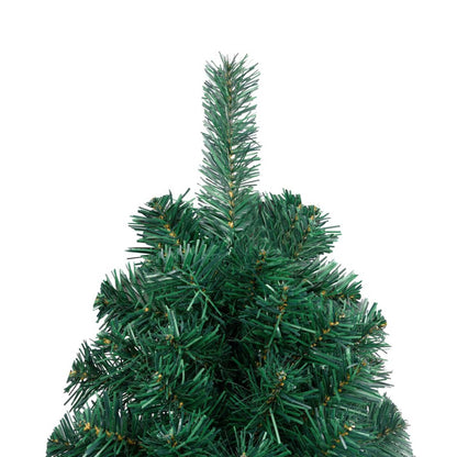 Vidaxl Medio Árbol De Navidad Con Luces Y Soporte Verde 120 Cm_5